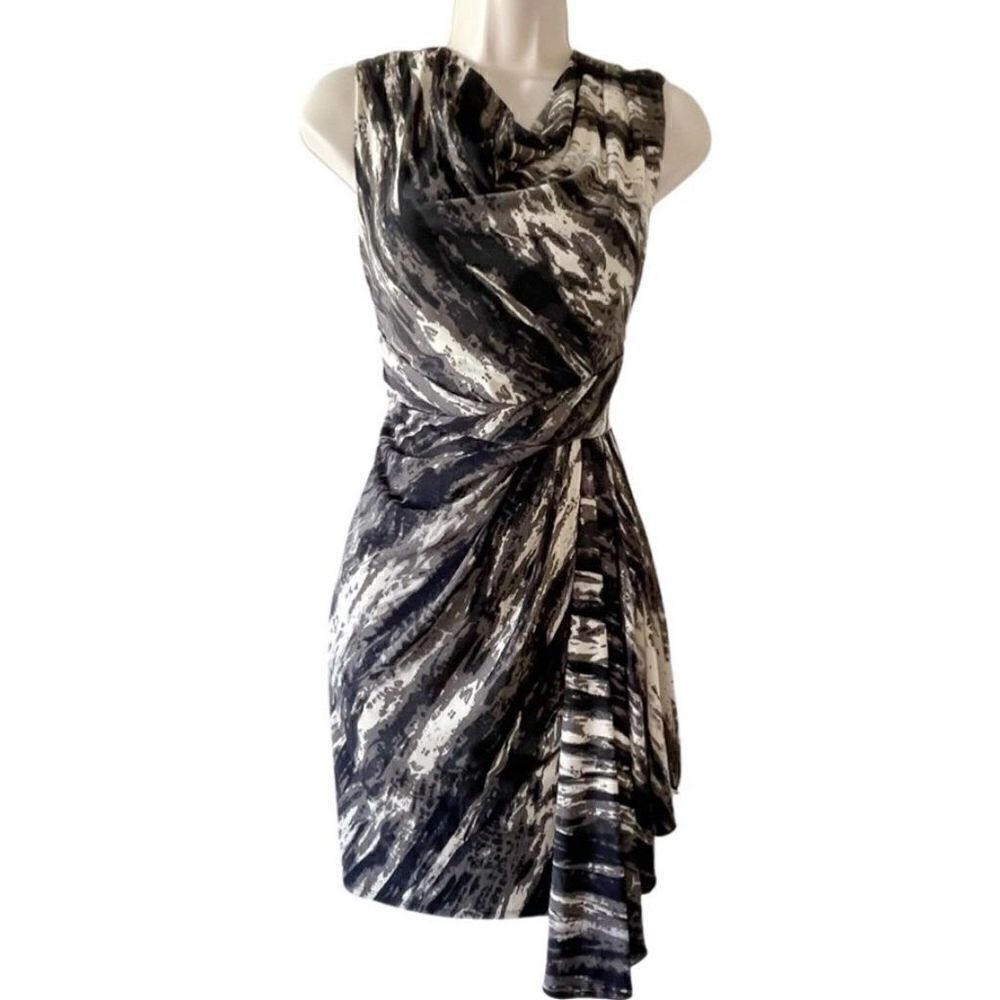 EUC Suzi Chin for Maggy Boutique Drape Front Sleeveless Twist Dress - Size 4P